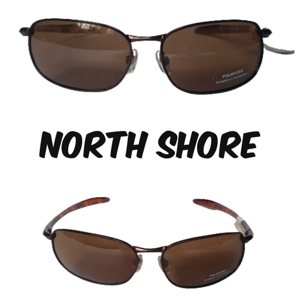 North Shore UV Polarized Metallic Bronze & Tortoise Metal Sunglasses Unisex